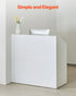 Reception Desk, 1180 x 500 x 1115 mm Rectangular Front Counter Table, Office Reception Desk, Retail Counter and Front Reception Counter, for Checkout, Lobby, Beauty Salon and Office, White
