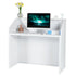 Reception Desk, 1180 x 500 x 1115 mm Rectangular Front Counter Table, Office Reception Desk, Retail Counter and Front Reception Counter, for Checkout, Lobby, Beauty Salon and Office, White