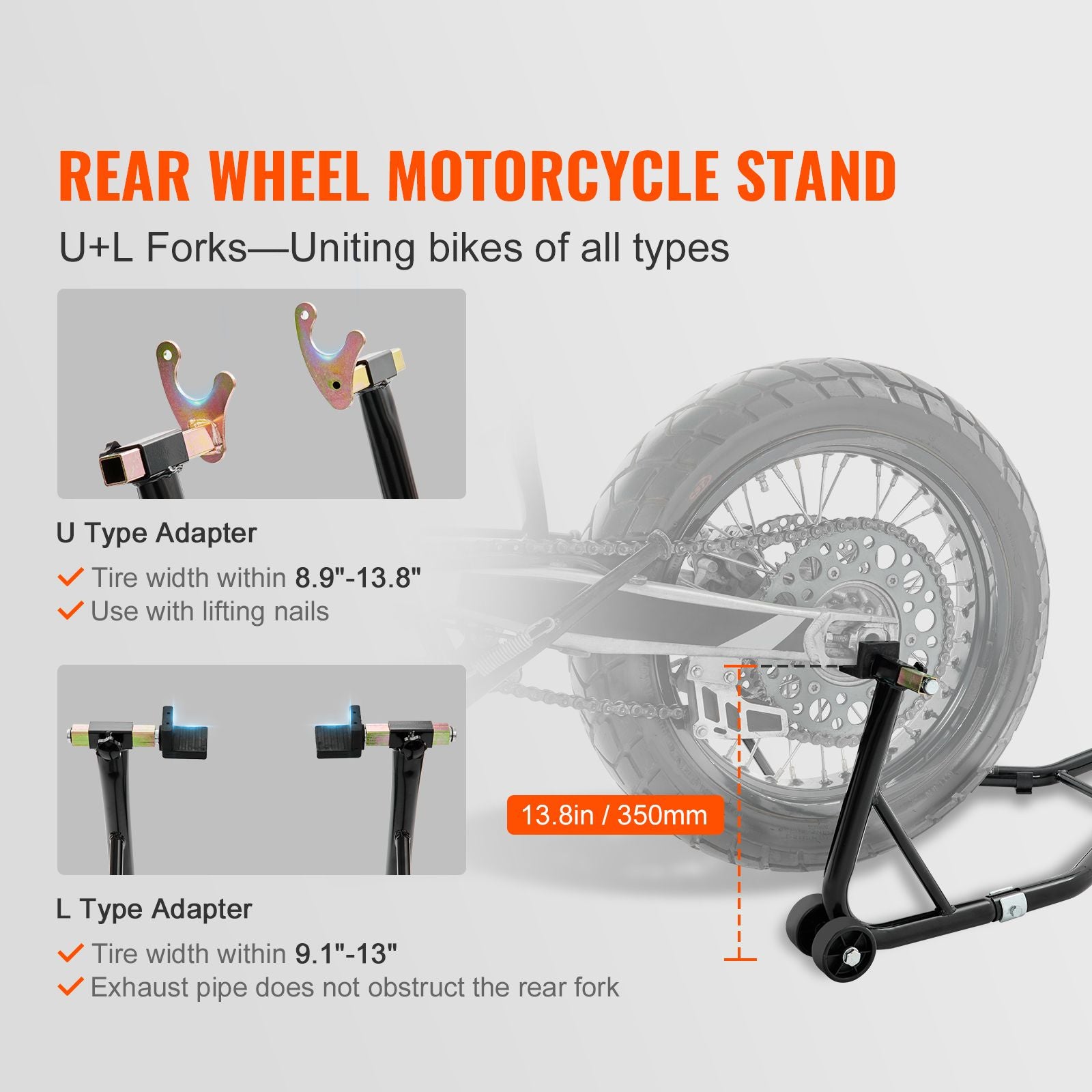 Motorcycle Bike Stand Rear 850 LBS Forklift Spoolift Paddock Swingarm Lift