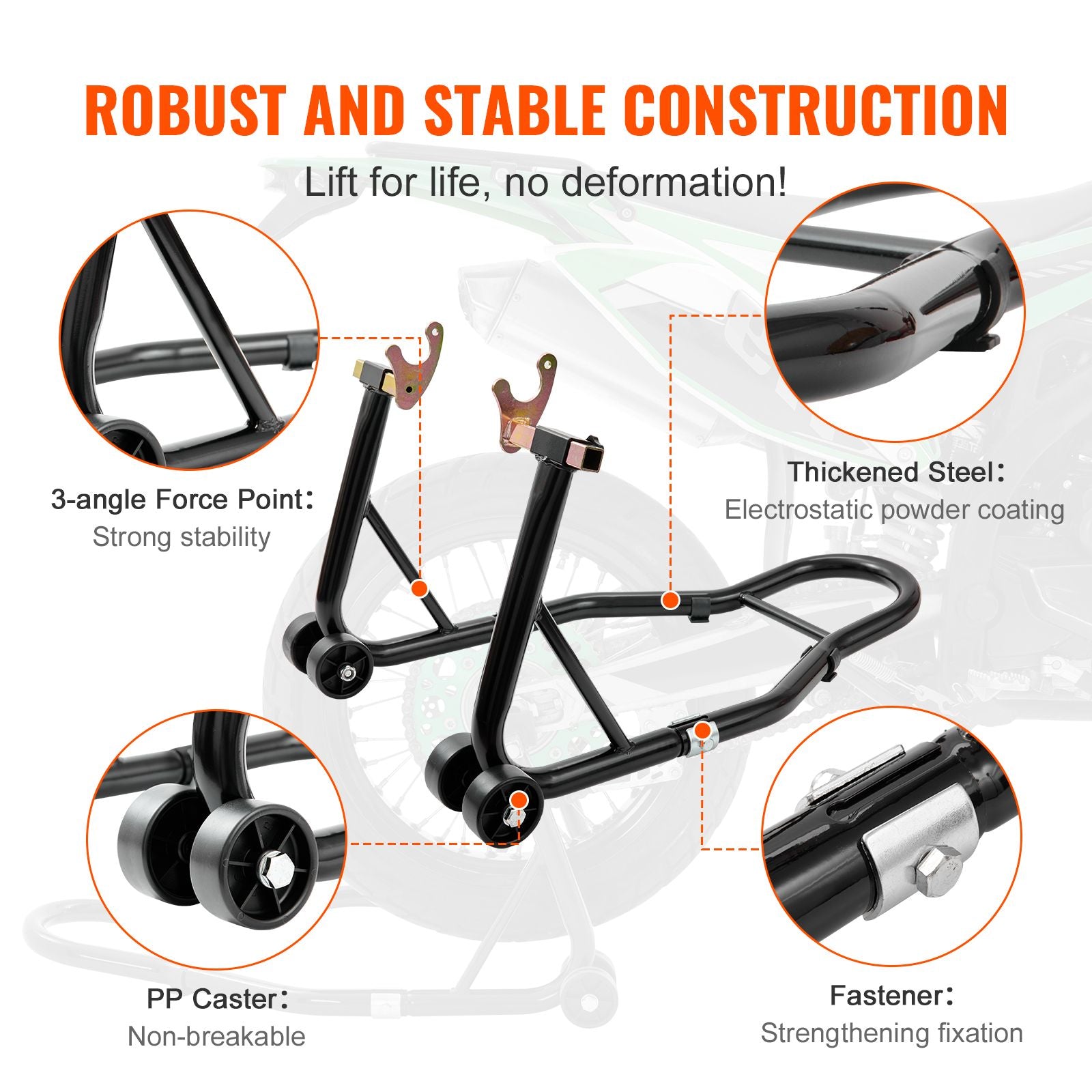 Motorcycle Bike Stand Rear 850 LBS Forklift Spoolift Paddock Swingarm Lift