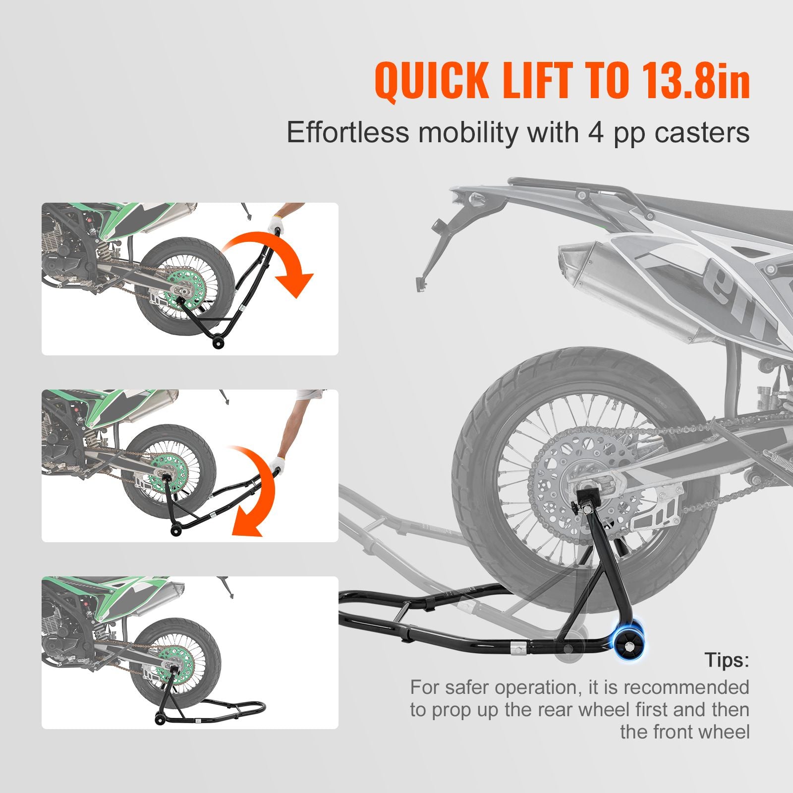Motorcycle Bike Stand Rear 850 LBS Forklift Spoolift Paddock Swingarm Lift