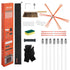 Chimney Sweep Kit, 7m Maximum Extendable Length Chimney Brush, Chimneys Cleaning Kit with Bristle Replacements & Goggles, 90° Bendable Fireplace Cleaning Tool, for Square, Rectangle Chimneys