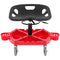Rolling Garage Stool Adjustable Height 18-23 Inch 300lbs Tool Tray Red