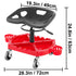 Rolling Garage Stool Adjustable Height 18-23 Inch 300lbs Tool Tray Red