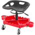 Rolling Garage Stool Adjustable Height 18-23 Inch 300lbs Tool Tray Red