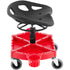 Rolling Garage Stool Adjustable Height 18-23 Inch 300lbs Tool Tray Red