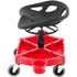 Rolling Garage Stool Adjustable Height 18-23 Inch 300lbs Tool Tray Red