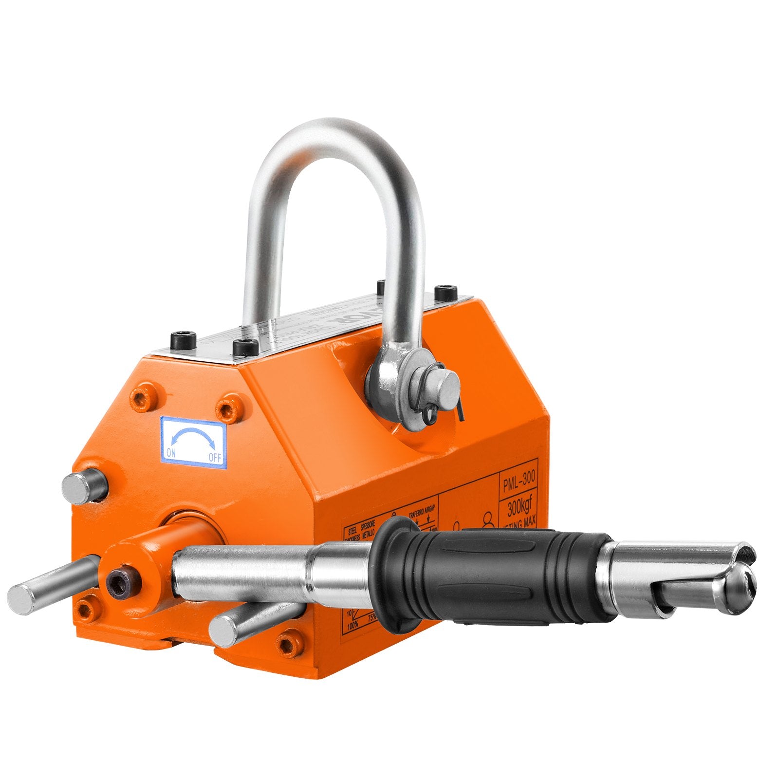 Magnetic Lifter, 300 kg Pulling Capacity, 2.5 Safety Factor, Neodymium & Steel, Lifting Magnet with Release, Permanent Lift Magnets, Heavy Duty Magnet for Hoist, Shop Crane, Block, Board