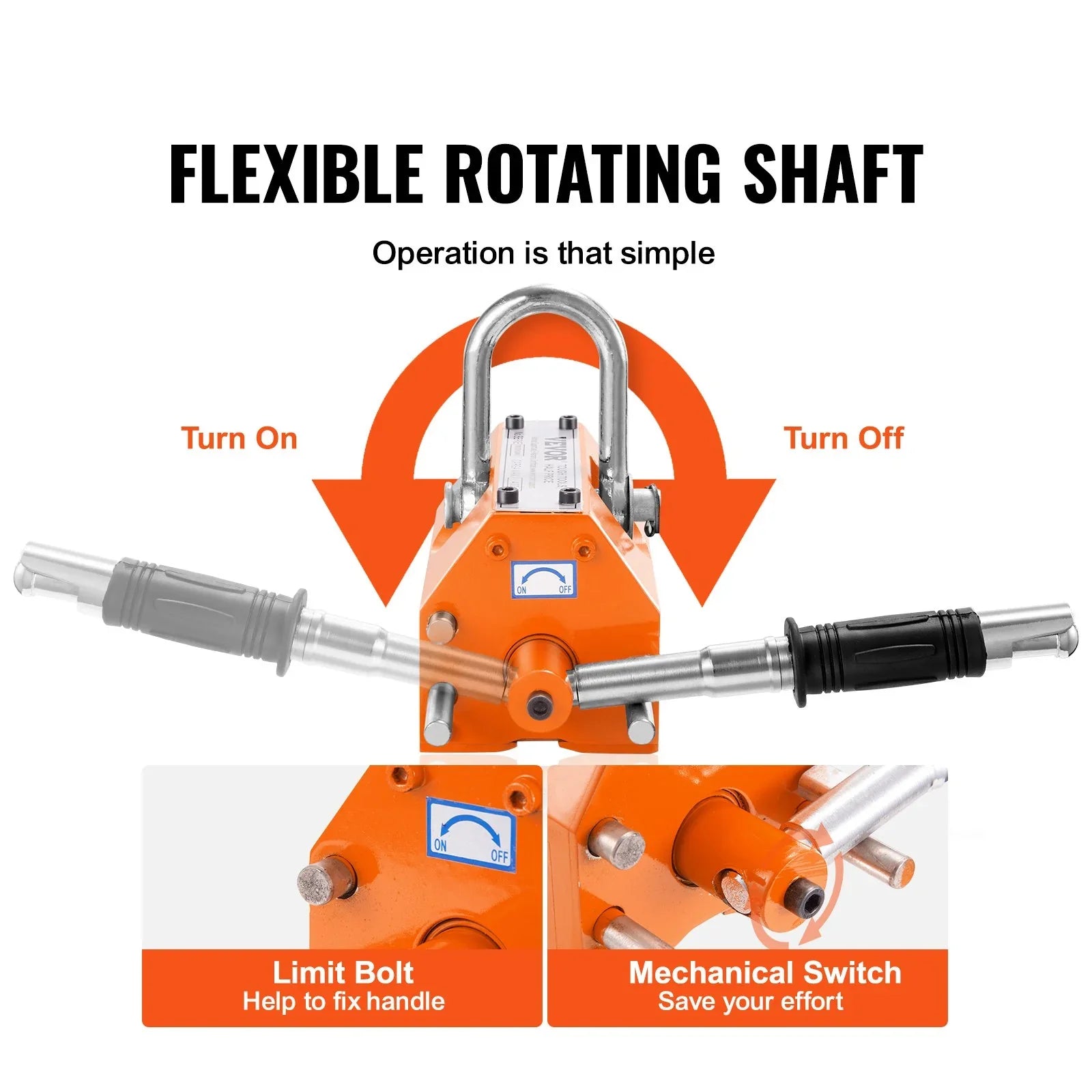 Magnetic Lifter, 1000kg Pulling Capacity, 2.5 Safety Factor, Neodymium & Steel, Lifting Magnet with Release, Permanent Lift Magnets, Heavy Duty Magnet for Hoist, Shop Crane, Block, Board