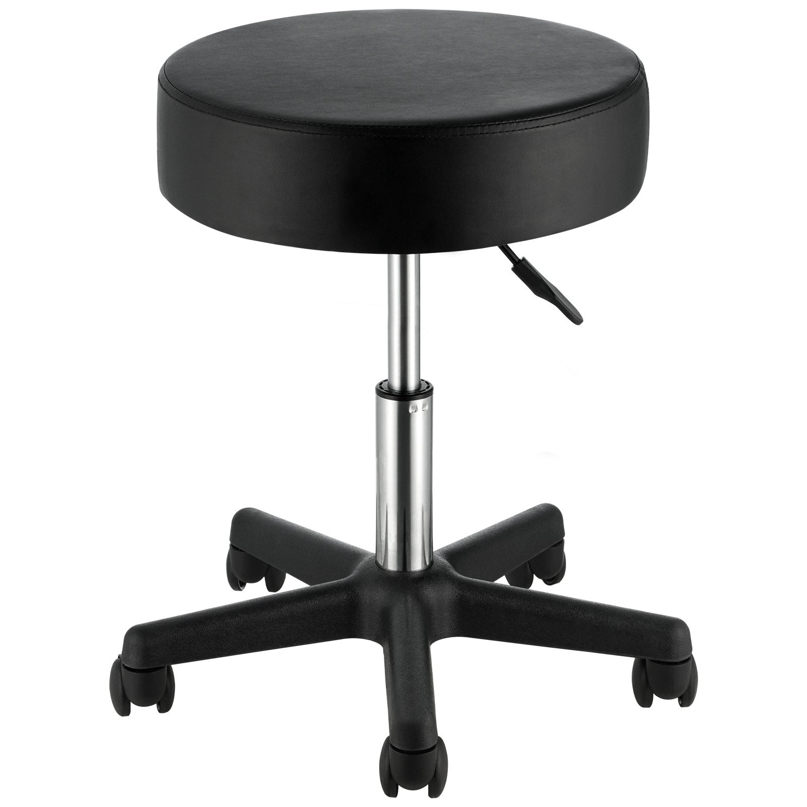 Rolling Stools with Wheels, 400 LBS Weight Capacity Adjustable Height Stool with Ultra-Thick Seat Cushion, Swivel Stools Chair for Salon, Bar, Home, Office, Tatoo, Medical, Massage, Black