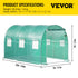 VEVOR Walk-in Tunnel Greenhouse Galvanized Frame & Waterproof Cover 12x7x7 ft