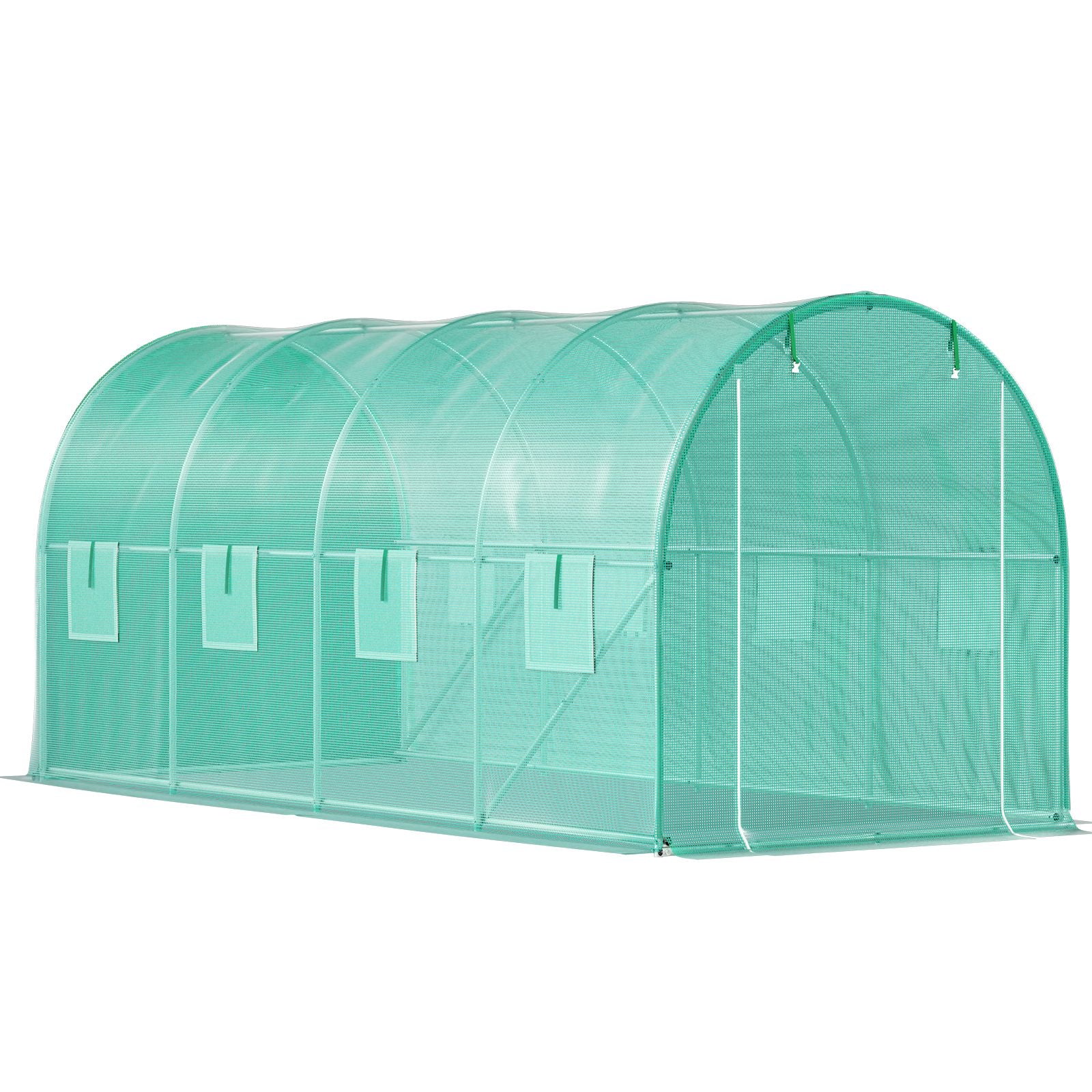 Walk-in Tunnel Greenhouse Galvanized Frame & Waterproof Cover 15x7x7 ft