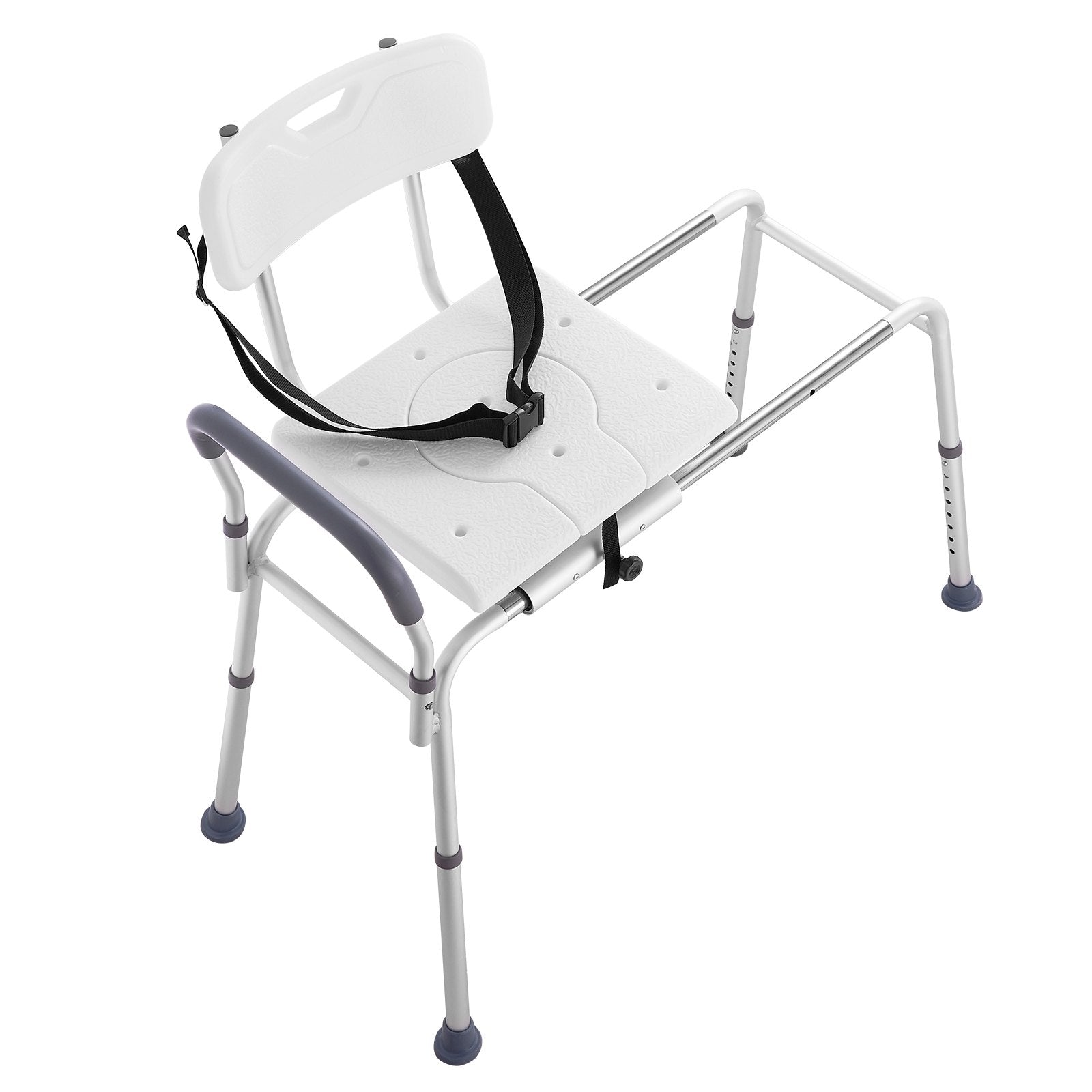 Sliding Tub Transfer Bench Shower Chair & Cut-Out Seat Reversible Backrest