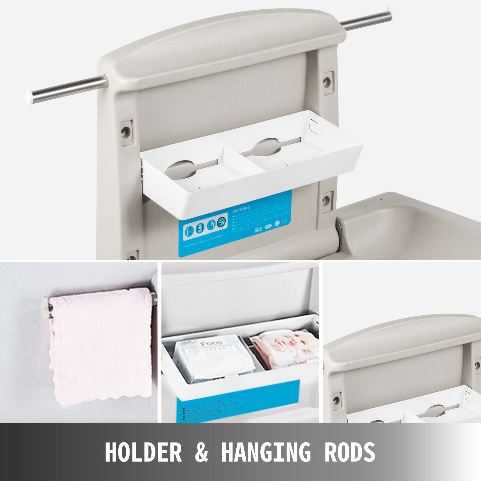 Horizontal Ba Changing Table Wall-mounted Ba Diaper Changing Station Vertical Fold Down Ba Changing Table