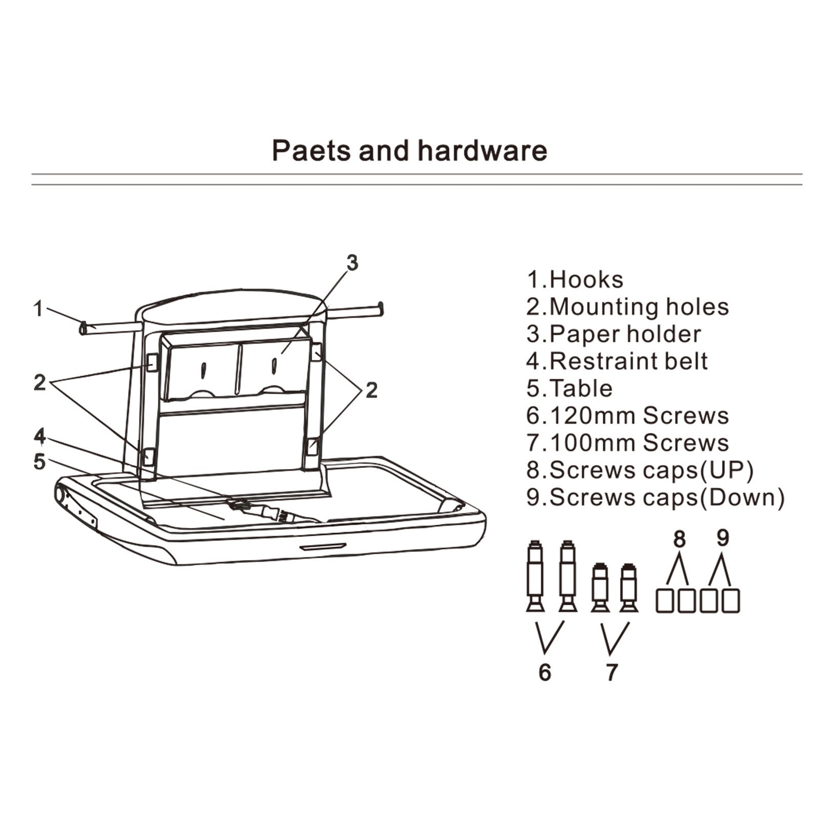 Horizontal Ba Changing Table Wall-mounted Ba Diaper Changing Station Vertical Fold Down Ba Changing Table