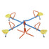 Kids Seesaw, 49.9 kg Load Capacity per Seat, Sit and Spin Teeter Totter with 4-prong Support Legs, Kids Outdoor Playground Equipment, Swiveling 360 Degrees Rotating for Children Aged 3+, 4 Seats