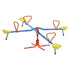 Kids Seesaw, 49.9 kg Load Capacity per Seat, Sit and Spin Teeter Totter with 4-prong Support Legs, Kids Outdoor Playground Equipment, Swiveling 360 Degrees Rotating for Children Aged 3+, 4 Seats