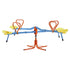 Kids Seesaw, 49.9 kg Load Capacity per Seat, Sit and Spin Teeter Totter with 4-prong Support Legs, Kids Outdoor Playground Equipment, Swiveling 360 Degrees Rotating for Children Aged 3+, 4 Seats