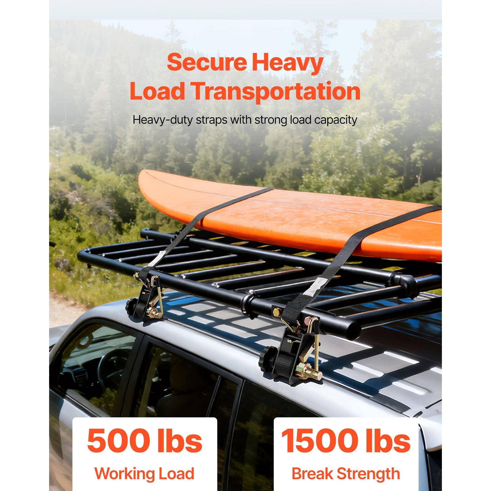 4 Pack Ladder Rack Ratchet Straps 2.25m Heavy Duty Cargo Tie Downs