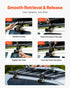 Ladder Rack Ratchet Straps, 47.6-50.8 mm Black Round Tube Mount, 38 mm Wide x 2.25 m Long Black Ladder Rack Straps with Double J-Hooks, 226.8 kg Load Heavy Duty, Cargo Buckle Lock Strap (4 Pack)