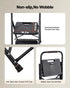 2 Step Ladder, Folding Step Stool with Wide Anti-Slip Pedal and Comfort Handgrip, Lightweight 272 kg Capacity Portable Steel Ladder, Multi-Use for Kitchen, Home, Household and Office, Black