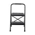 2 Step Ladder, Folding Step Stool with Wide Anti-Slip Pedal and Comfort Handgrip, Lightweight 272 kg Capacity Portable Steel Ladder, Multi-Use for Kitchen, Home, Household and Office, Black