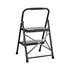 2 Step Ladder, Folding Step Stool with Wide Anti-Slip Pedal and Comfort Handgrip, Lightweight 272 kg Capacity Portable Steel Ladder, Multi-Use for Kitchen, Home, Household and Office, Black