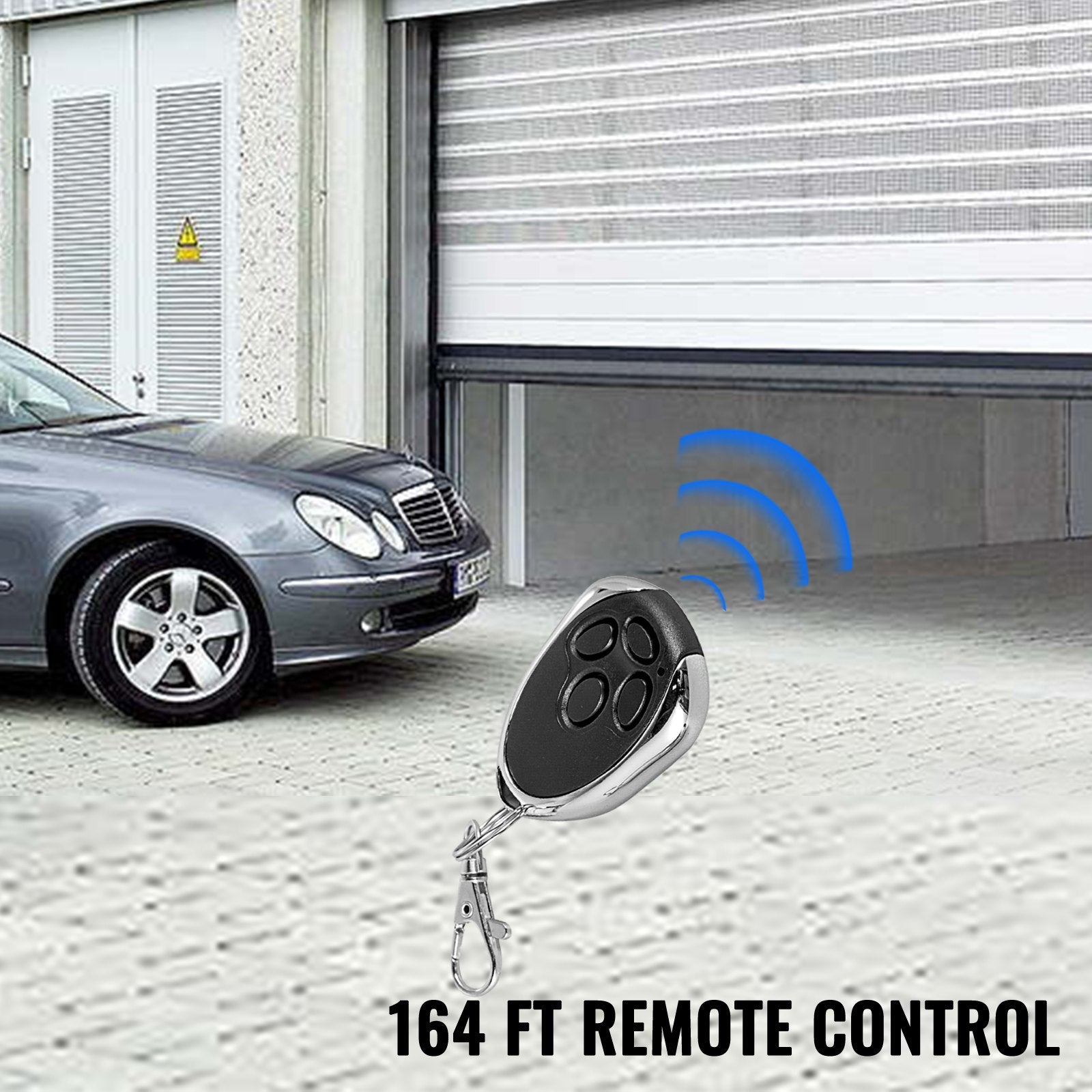 Garage Roller Door Opener, 800 N Lift Force 164 ft Remote Control, 220V Electric Roller Gate Opener, Auto Garage Roller Gate Opener Kit with 2 Remote, Apply for Garage Store