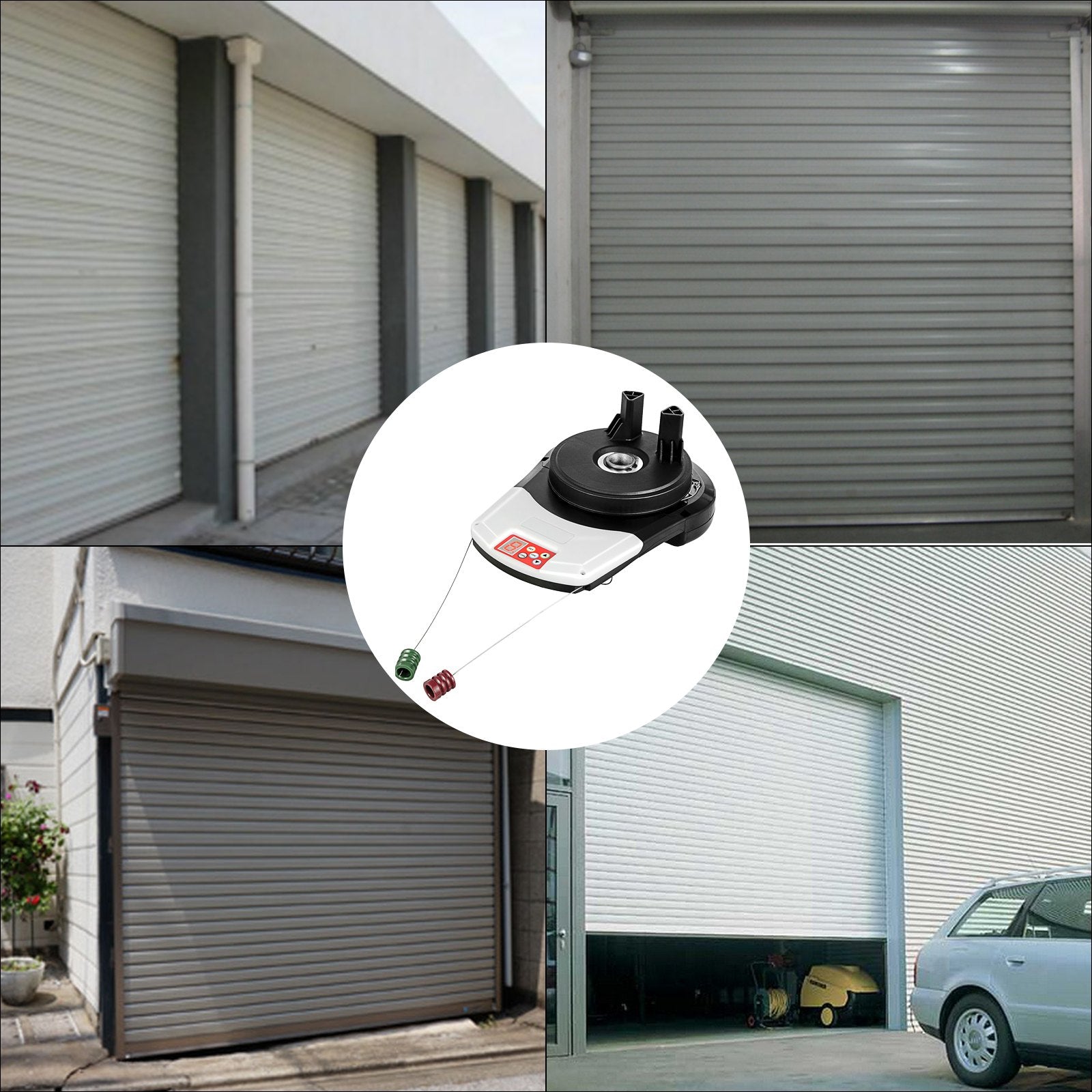 Garage Roller Door Opener, 800 N Lift Force 164 ft Remote Control, 220V Electric Roller Gate Opener, Auto Garage Roller Gate Opener Kit with 2 Remote, Apply for Garage Store