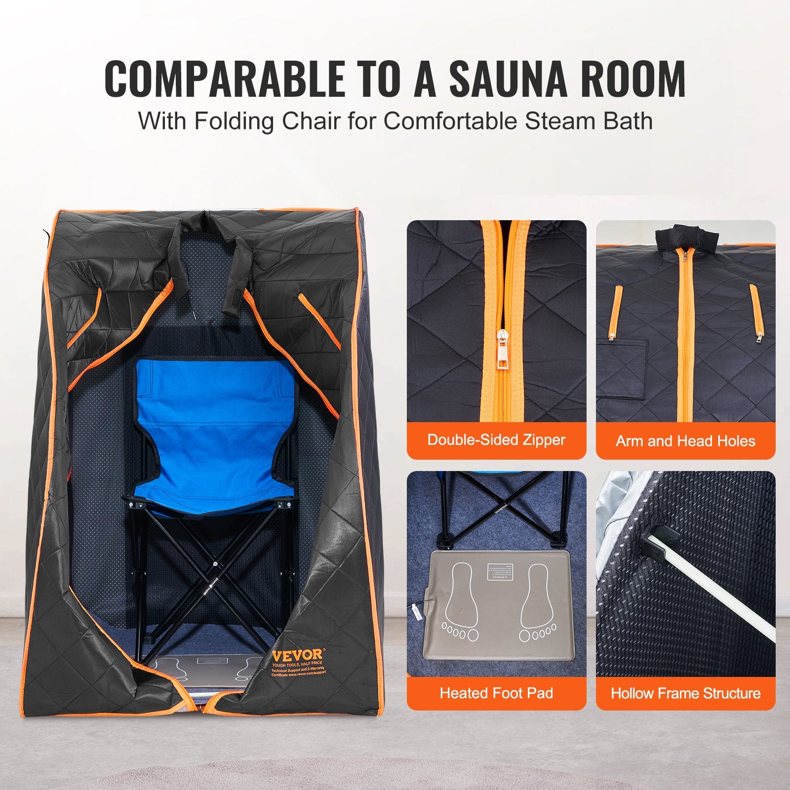 Sauna Tent Far Infrared 1050W Personal Home Spa Loss Weight Detox Therapy