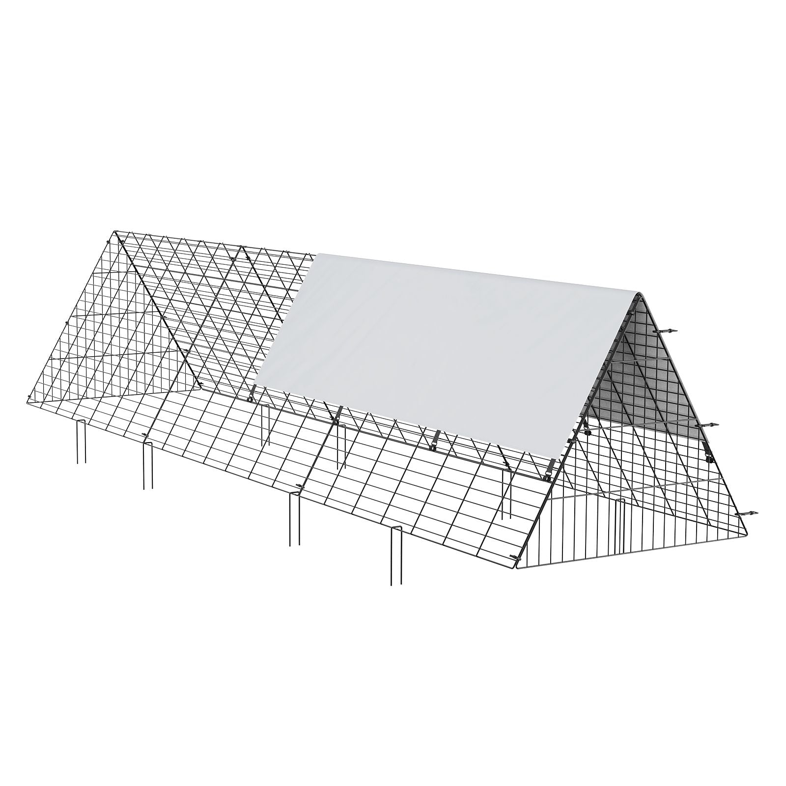 Chicken Tunnels, 300 x 71 x 61.5cm (LxWxH) Chicken Tunnels for Yard, Portable Chicken Tunnels for Outside Easy Installation, Chicken Coop Run, Suitable for Chickens, Ducks, Rabbits