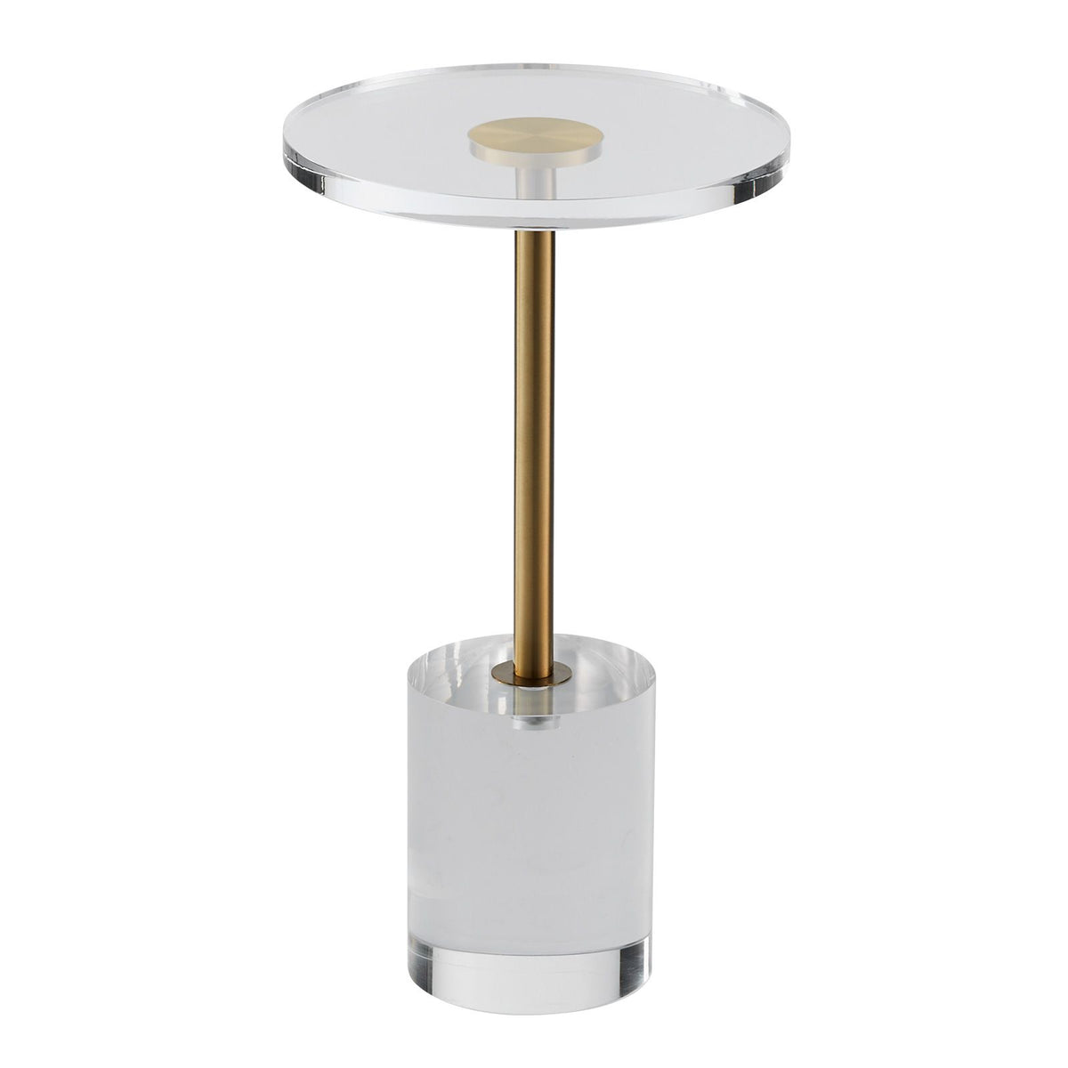 Clear Acrylic Side Table Round End Table 21.4in Modern Living Room Decor