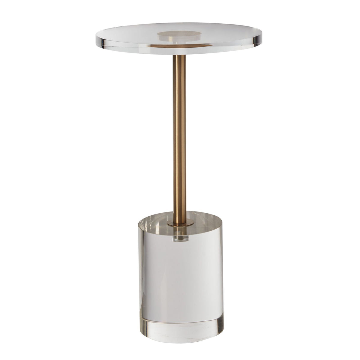 Clear Acrylic Side Table Round End Table 21.4in Modern Living Room Decor