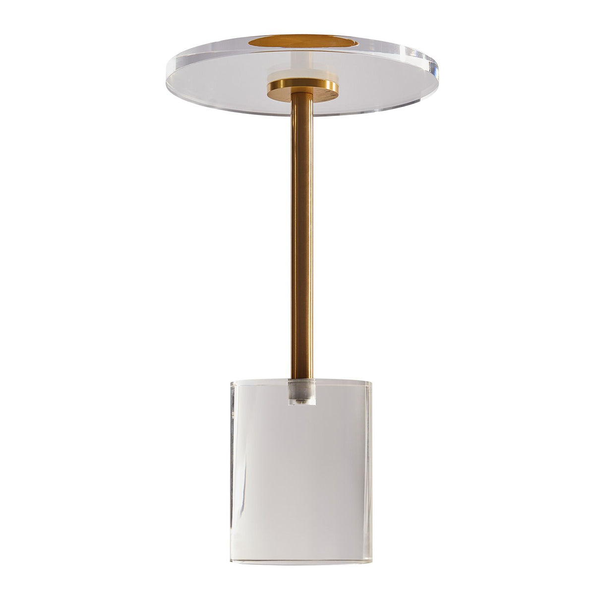 Clear Acrylic Side Table Round End Table 21.4in Modern Living Room Decor