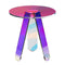 Round Iridescent Acrylic Side Table Clear Rainbow End Table 17.7 Inch