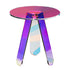 Round Iridescent Acrylic Side Table Clear Rainbow End Table 17.7 Inch
