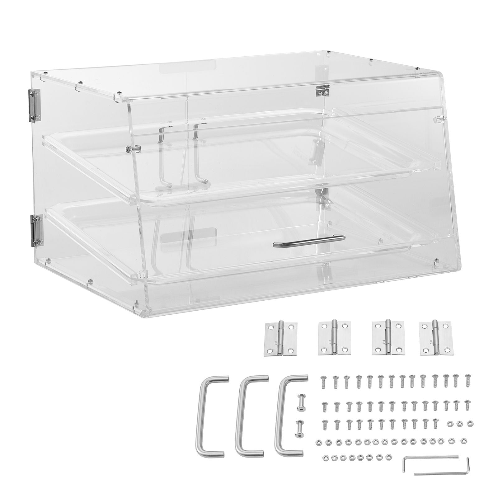 2 Tier Acrylic Pastry Display Case Bakery Countertop Food Display Box