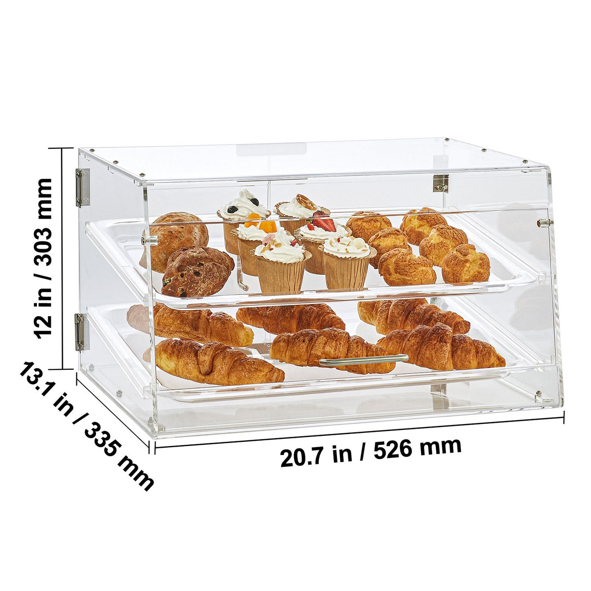 2 Tier Acrylic Pastry Display Case Bakery Countertop Food Display Box