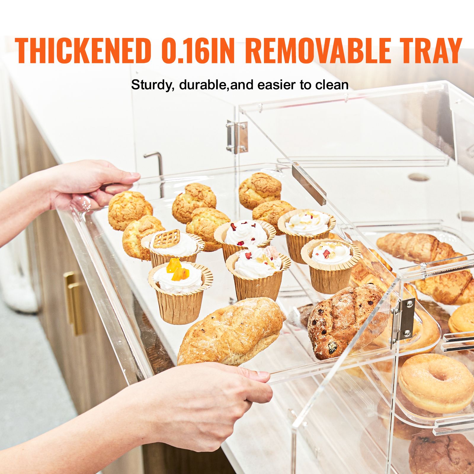 3 Tier Acrylic Pastry Display Case Bakery Countertop Food Display Box