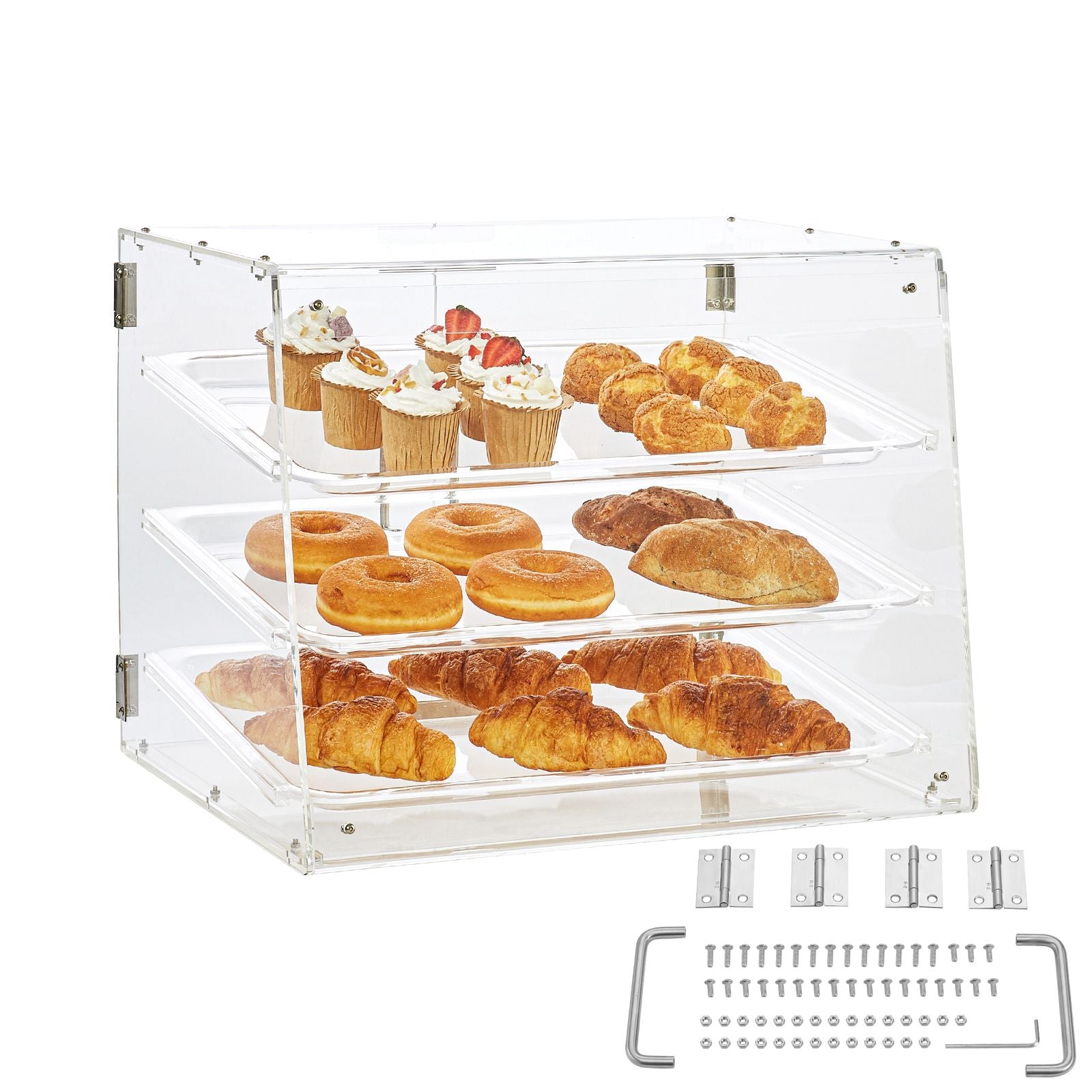 3 Tier Acrylic Pastry Display Case Bakery Countertop Food Display Box