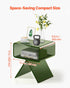 Acrylic Nightstand Side Table, Modern Clear Bedside Table with Storage Shelf, Transparent Small End Desk for Living Room, Bedroom, Home Decor, No Assembly Needed, 30 x 39.1 x 43 cm (Green)