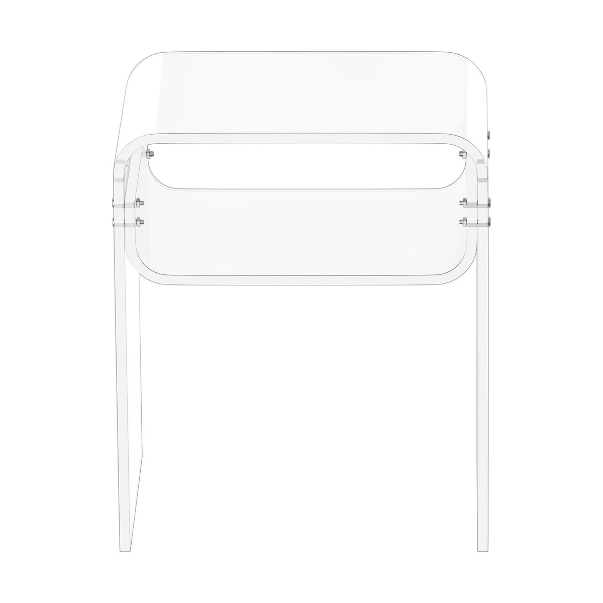 Clear Acrylic Side Table 2 Tier Transparent Bedside Nightstand Storage Shelf