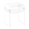 Acrylic Side Table, 2 Tiers Clear Bedside Table with Storage Shelf, Modern Rectangle Acrylic End Desk, Transparent Thick Nightstand for Bedroom, Living Room, Study, 30 x 40 x 50 cm (Clear)