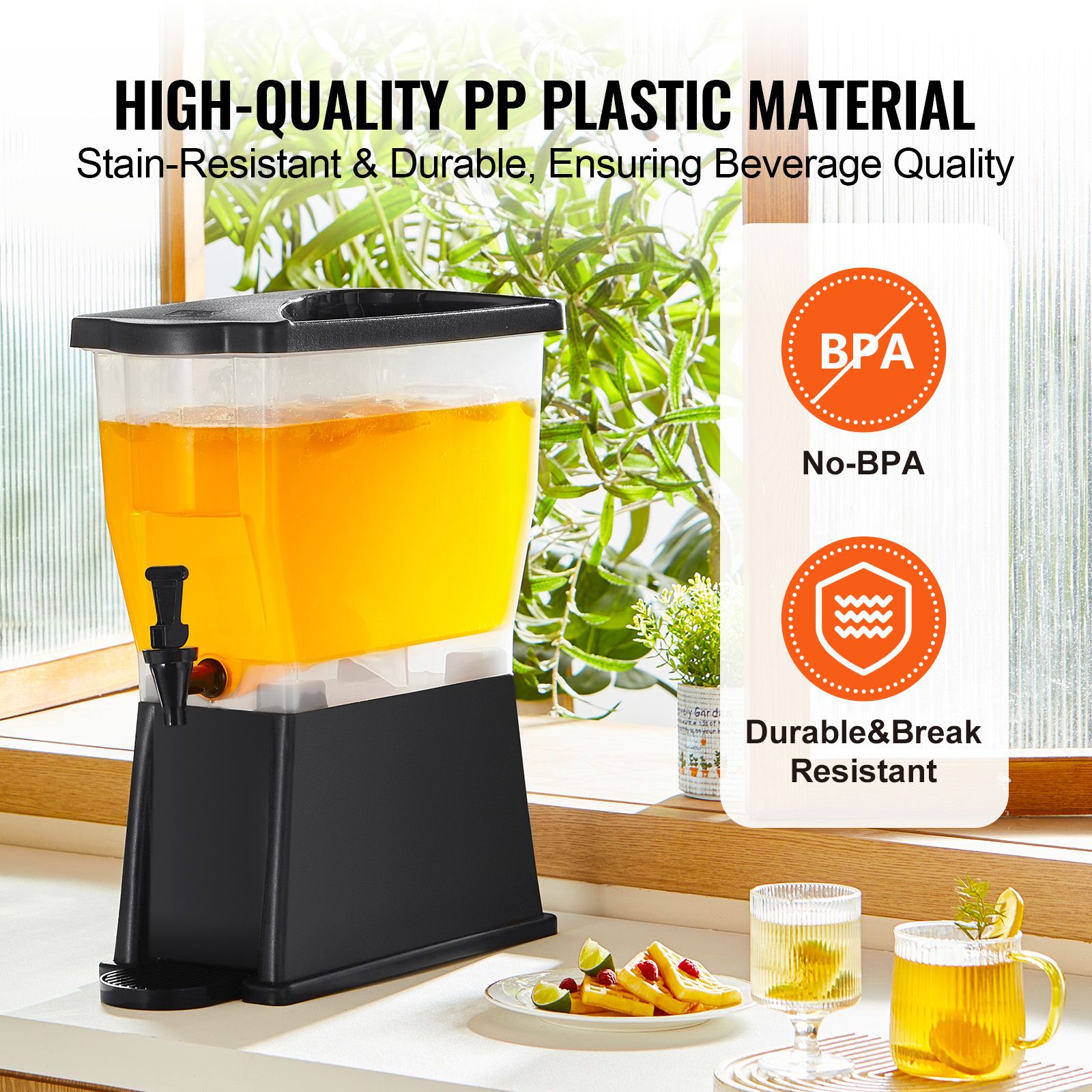 Beverage Dispenser, 3 Gallon Drink Dispenser for Parties, Plastic Juice Dispenser with Stand Spigot Lid, Iced Tea Lemonade Juice Water Dispenser, for Restaurants, Hotels, Parties