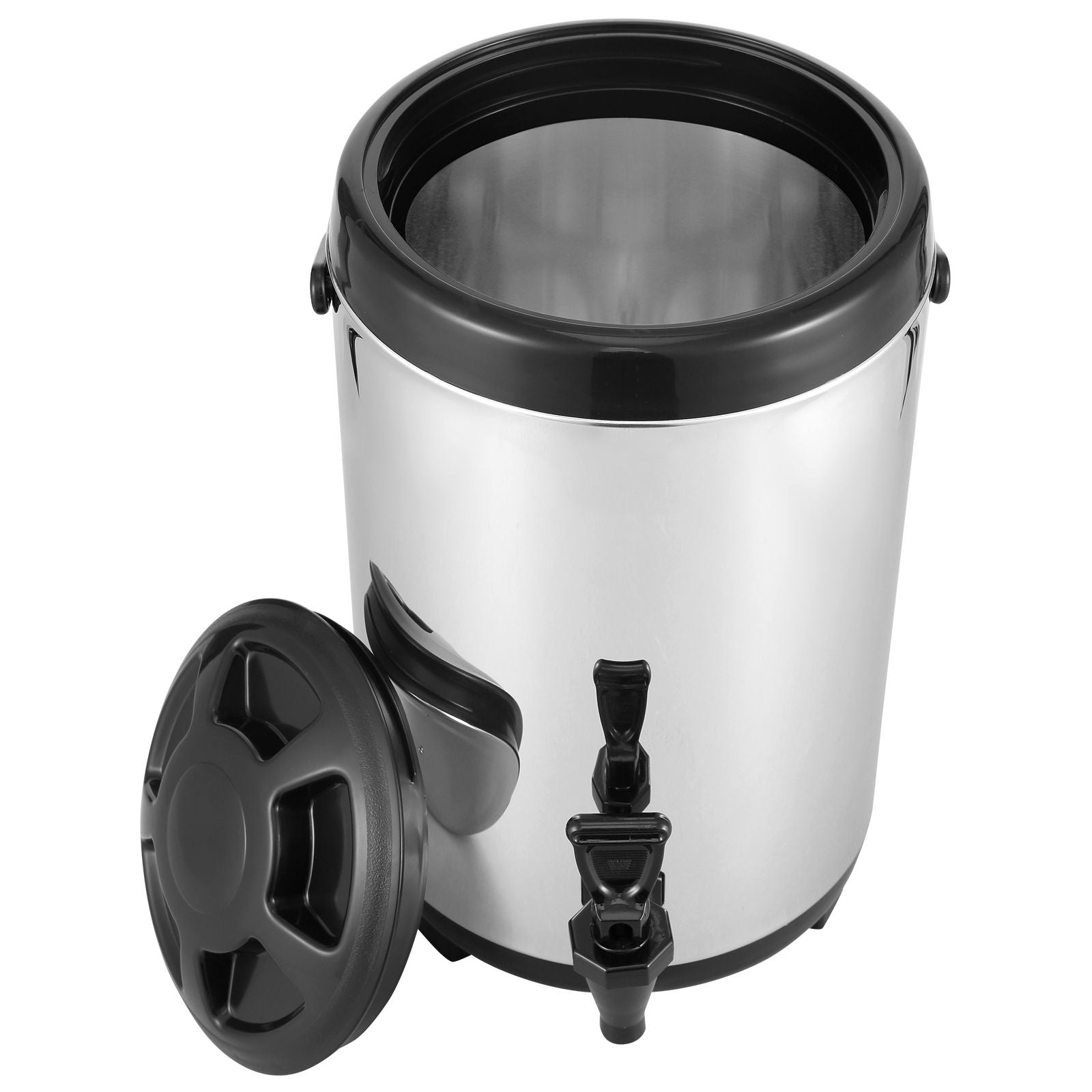 Stainless Steel Insulated Beverage Dispenser, 7.6 Liter, Thermal Hot and Cold Drink Server Dispenser with Spigot Handle, Food-grade for Hot Tea Coffee Water Restaurant Drink Shop