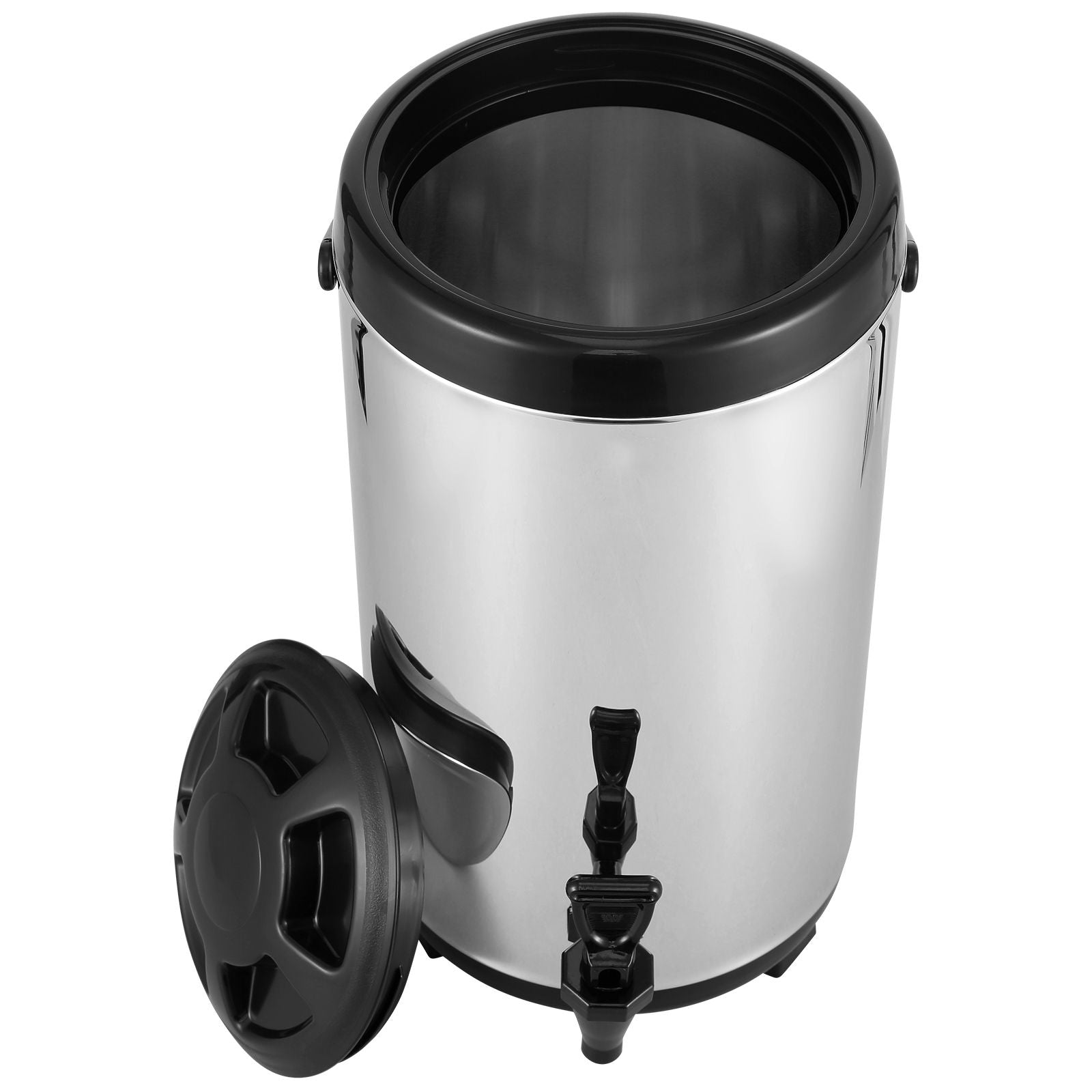 Stainless Steel Insulated Beverage Dispenser, 9.2 Liter, Thermal Hot and Cold Drink Server Dispenser with Spigot Handle, Food-grade for Hot Tea Coffee Water Restaurant Drink Shop