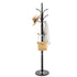 Coat Rack Freestanding, Coats Tree Stand with Stable Marble Base & 6 Hooks, Free Standing Hall Coat Rack for Entryway, Bedroom, Office, Living Room, Modern Clothes Hanger for Coats, Hats, Bags