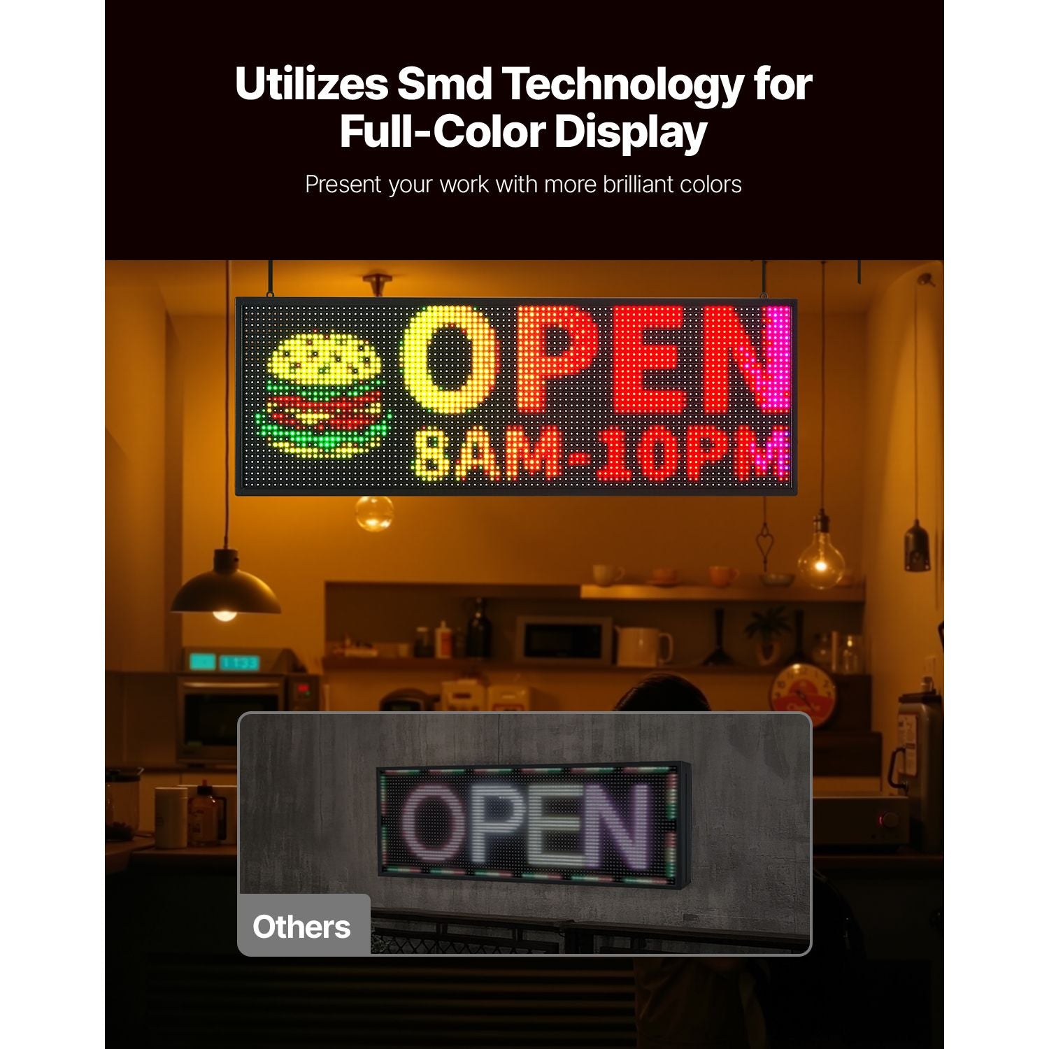 P10 Programmable LED Sign Full Color Scrolling Display Bluetooth APP Control