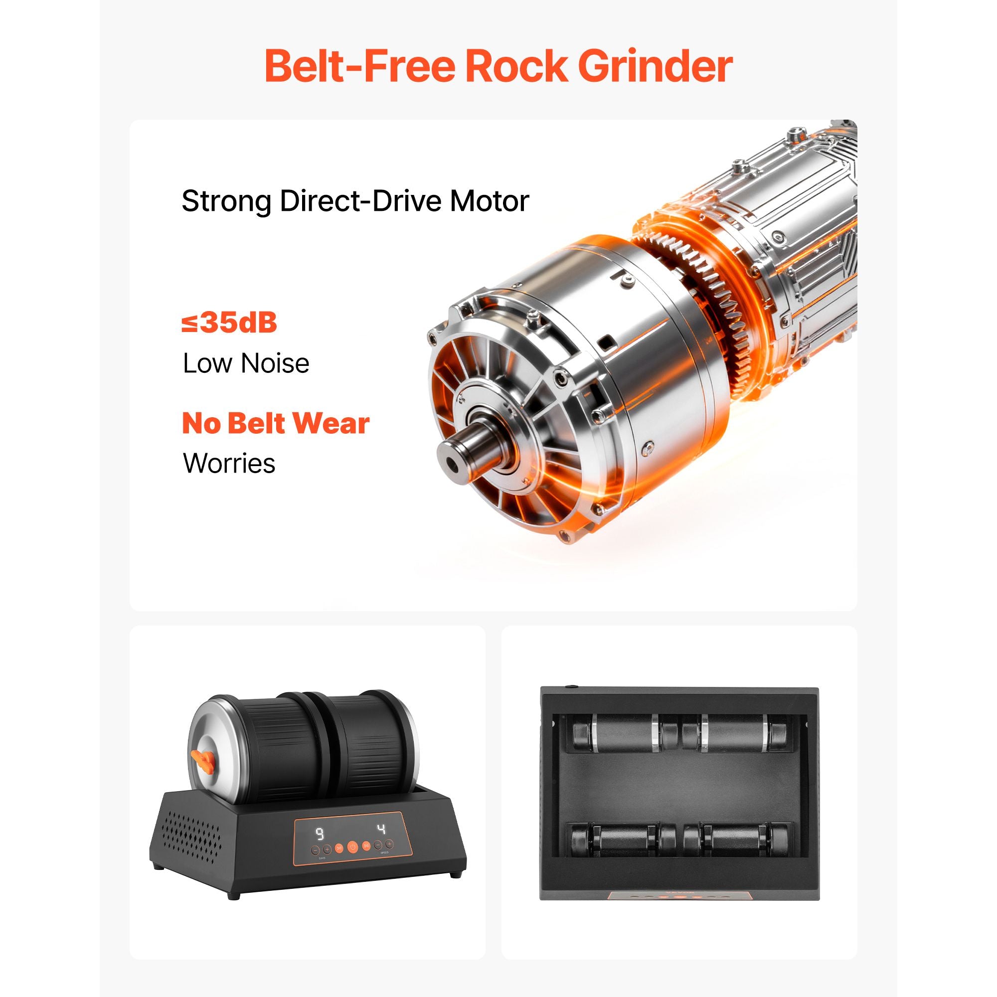 8lbs Rock Tumbler Kit Double Barrel Stone Polisher 4 Speed Timer