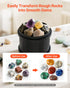 Rock Tumbler Kit, 8 lbs Rock Polishing Kit, 4 Speed Settings 9-Day Polishing Timer Stone Polishing Kit, Double Barrel Rock Polisher with Adapter, Rock Polisher for Adults and Kids